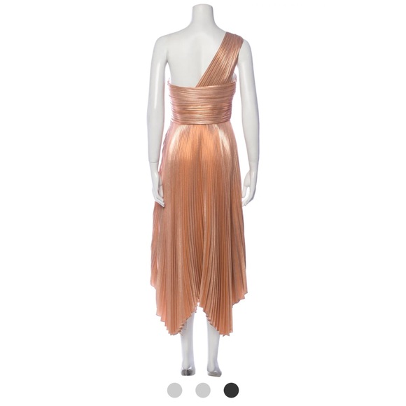 A.L.C. Rose Gold Aurora Pleated One Shoulder Midi Dress - Picture 5 of 13